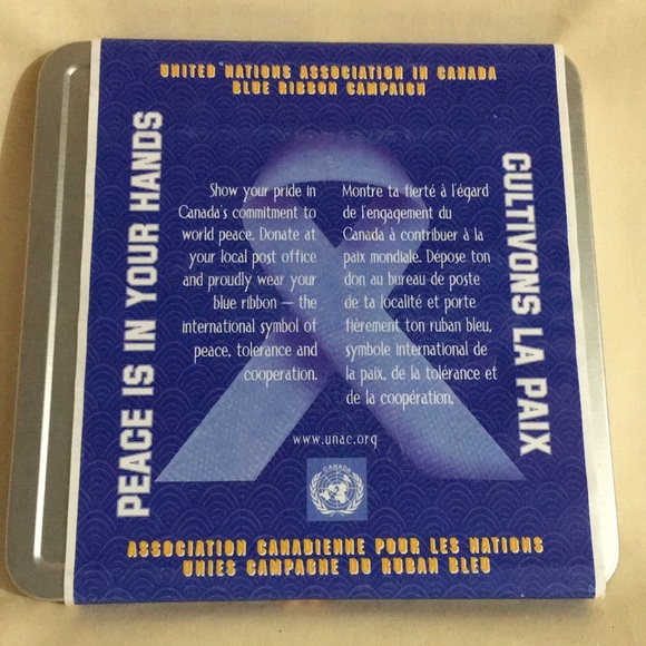 UN Blue Ribbon Peace Stamp And Coin Set - Picture 1 of 8